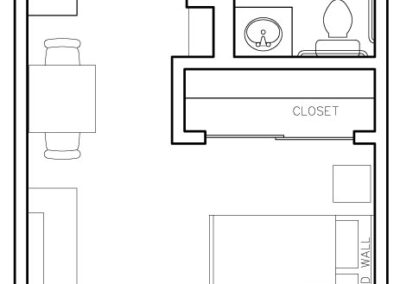 Avamere at Cascadia Village Studio 390 sq ft floor plan